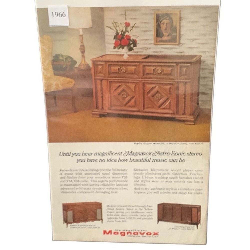 Vintage 1966 Magnavox Astro Sonic Stereo Ad Advertisment